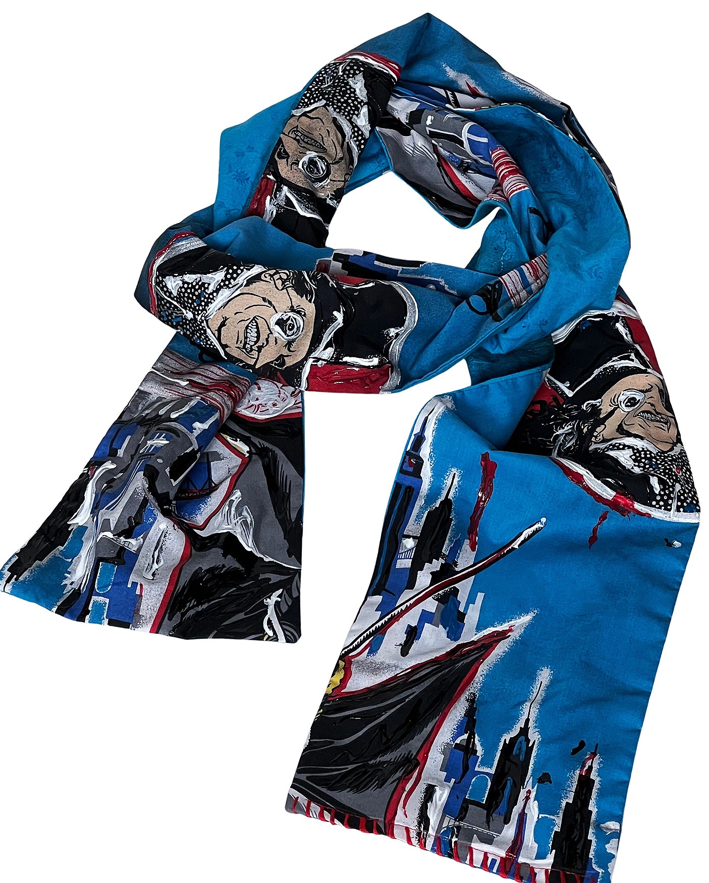 COWBOYS and DEMONS - "PENGUIN" Scarf with Hand Applied Acrylic Accents