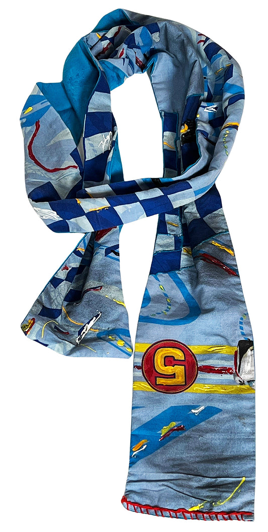 COWBOYS and DEMONS - "SPEED RACER" Scarf with Hand Applied Acrylic Accents