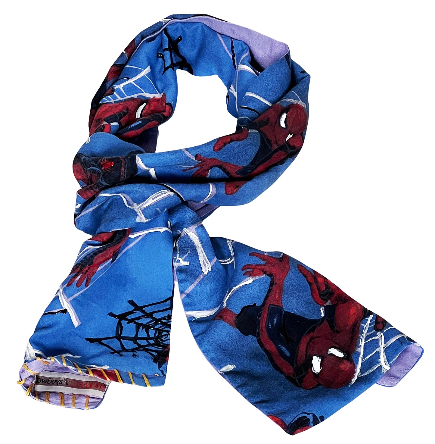 COWBOYS and DEMONS - "SPIDER-MAN WEB SLINGER" Scarf with Hand Applied Acrylic Accents