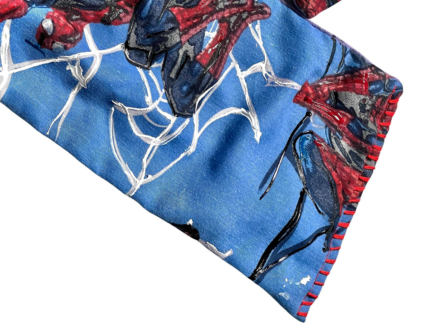 COWBOYS and DEMONS - "SPIDER-MAN ACTION" Scarf with Hand Applied Acrylic Accents