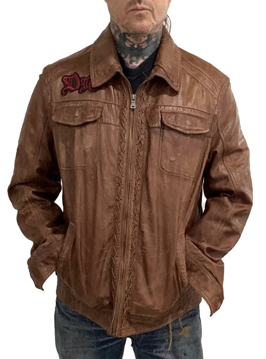 COWBOYS & DEMONS- "WHISKEY" Brown Leather Jacket